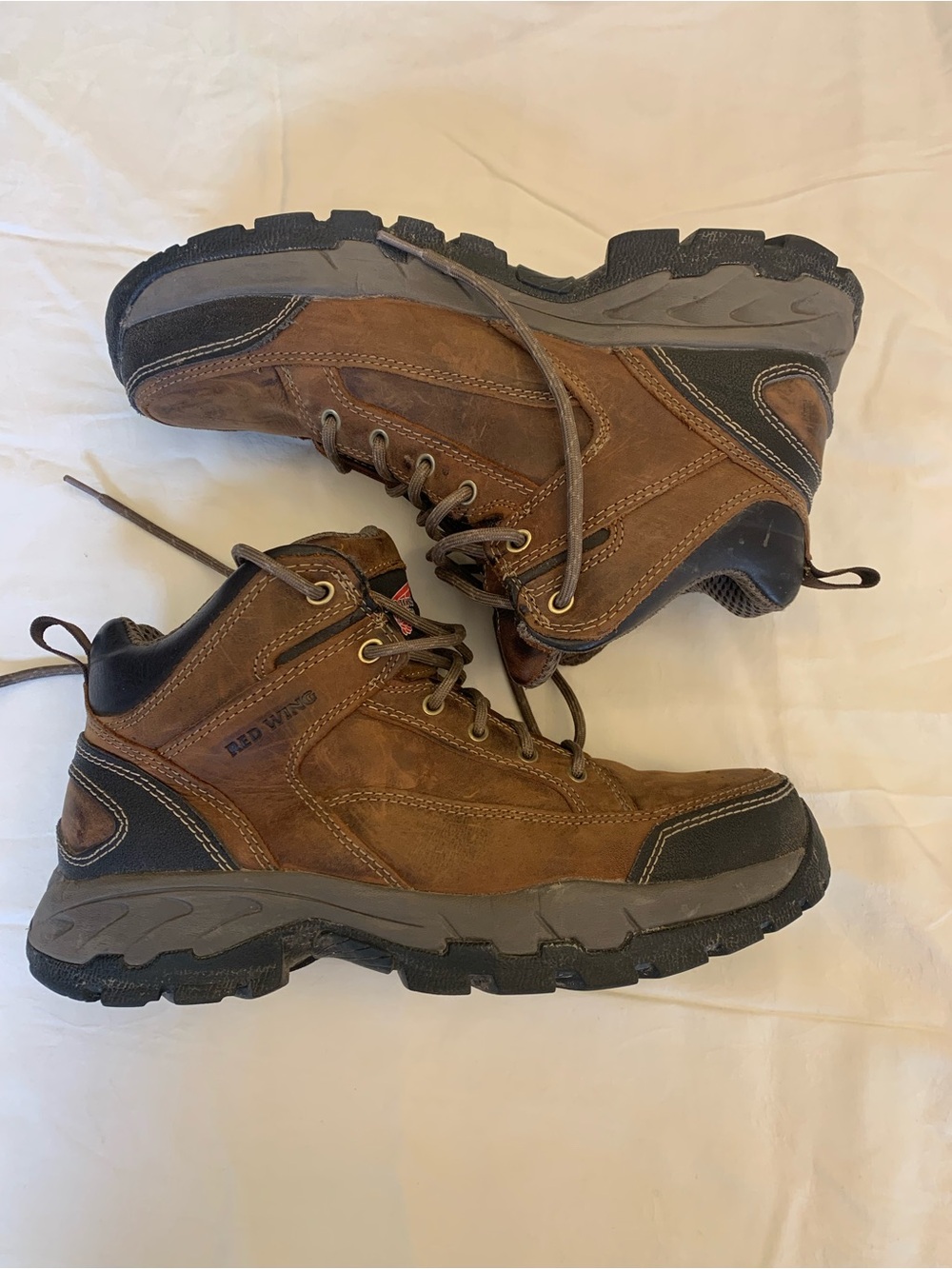 Red Wing Shoes Brown Leather Lace-Up Men's Work Boots